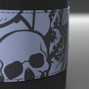 VOLT elastic wrist wraps, BlackEdition (grey print), close-up of the printed band #BlackEdition