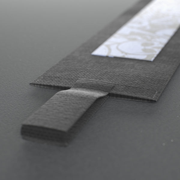 VOLT elastic wrist wraps, BlackEdition (grey print), close-up of the thumb loop #BlackEdition