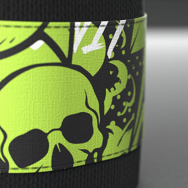 VOLT elastic wrist wraps, Original (lime print), close-up of the printed band #Original