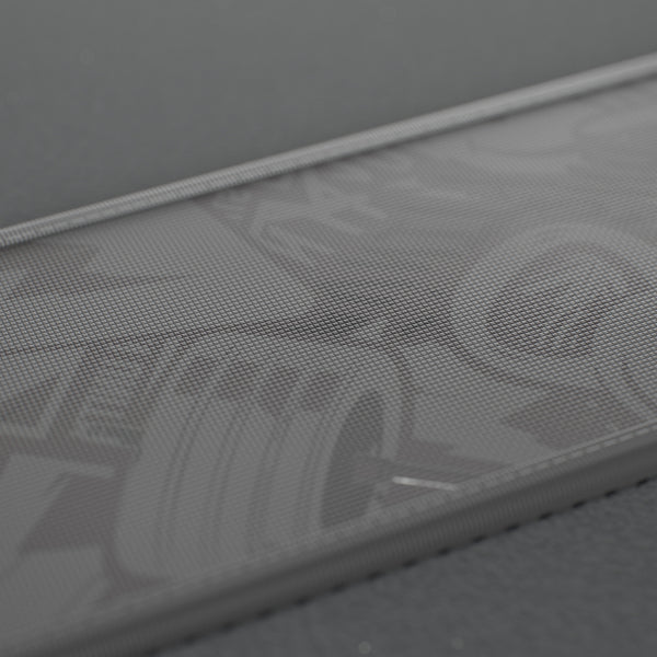 VOLT IronBelt 4" weightlifting belt, BlackEdition (grey print), close-up of the printed pattern #IronBeltBlackEdition