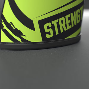 VOLT knee sleeves, Original (lime print), close-up of the bound hem #Original