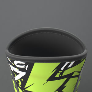 VOLT knee sleeves, Original (lime print), looking into the sleeve opening #Original