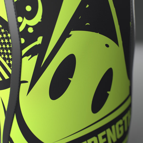 VOLT knee sleeves, Original (lime print), close-up of the printed pattern #Original