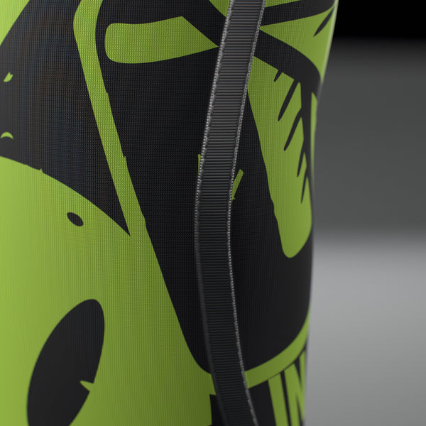 VOLT knee sleeves, Original (lime print), close-up of the double-stitched seam #Original