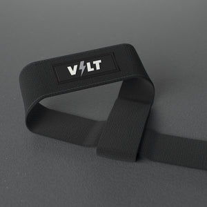 VOLT lifting straps, BlackEdition (grey bolt), close-up of the single loop #BlackEdition