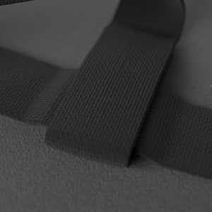 VOLT lifting straps, BlackEdition (grey bolt), close-up of the reinforced stitching #BlackEdition